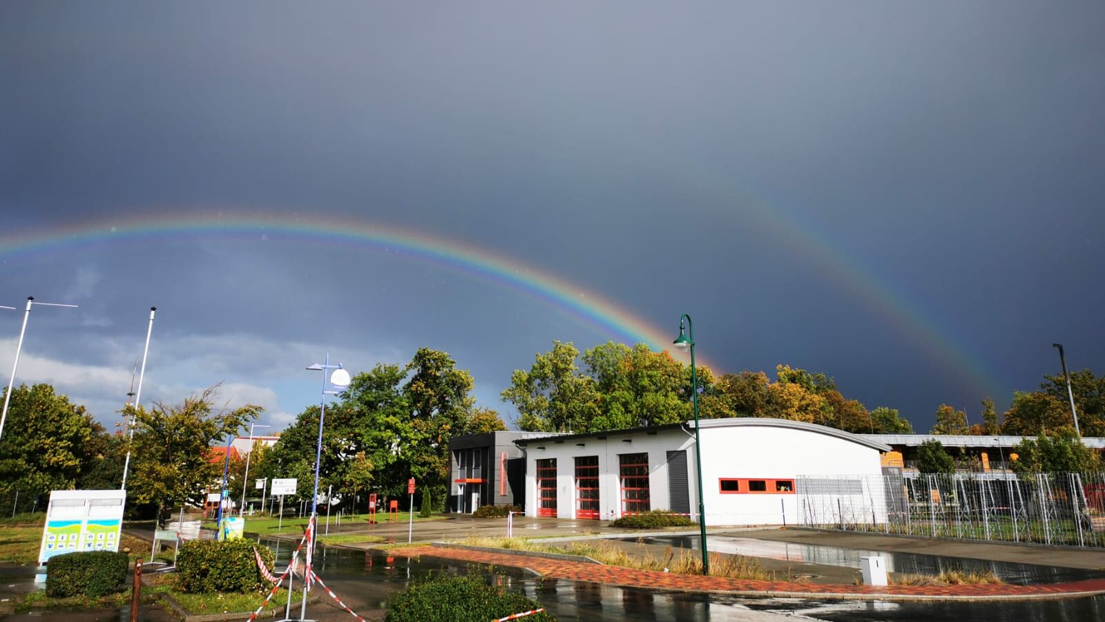 doppelter Regenbogen bei Pösna Park